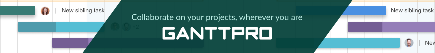 GanttPRO banner for features strip with collaboration cta